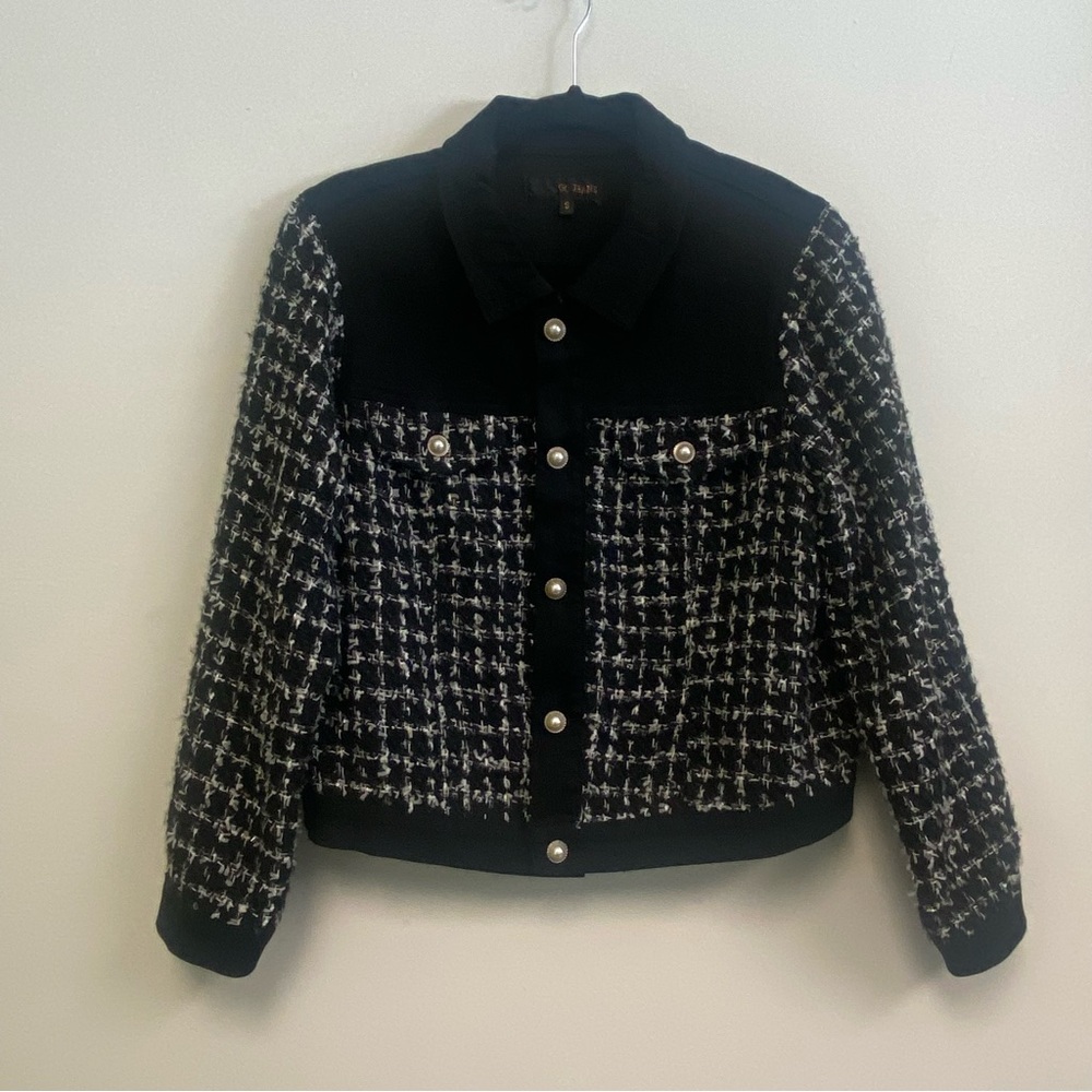 GG Jeans - Women’s Bouclé Cropped Pearl-Button Jacket -